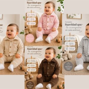 Conjunto Chenille (Campera y Pantalon) “Magali Babies” T.(2 Al 5)(Hasta 1 año aprox)