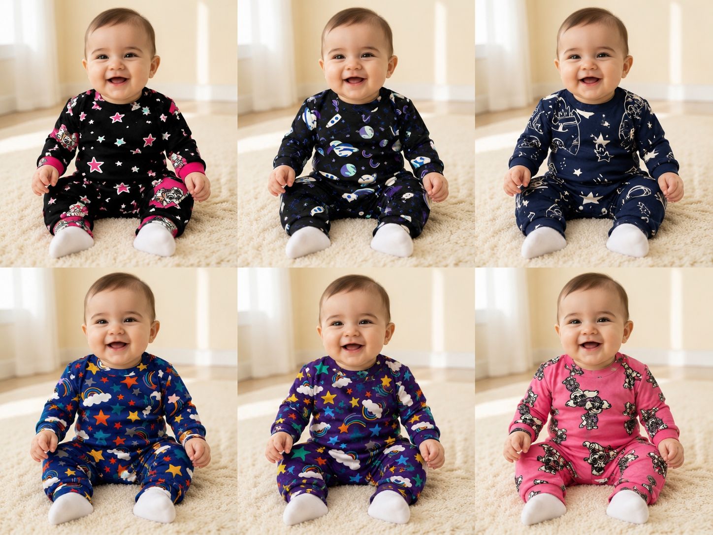Conjunto Andy Plush (Body y pantalon estampado) T.1 y 2 Surtido en colores OFERTA