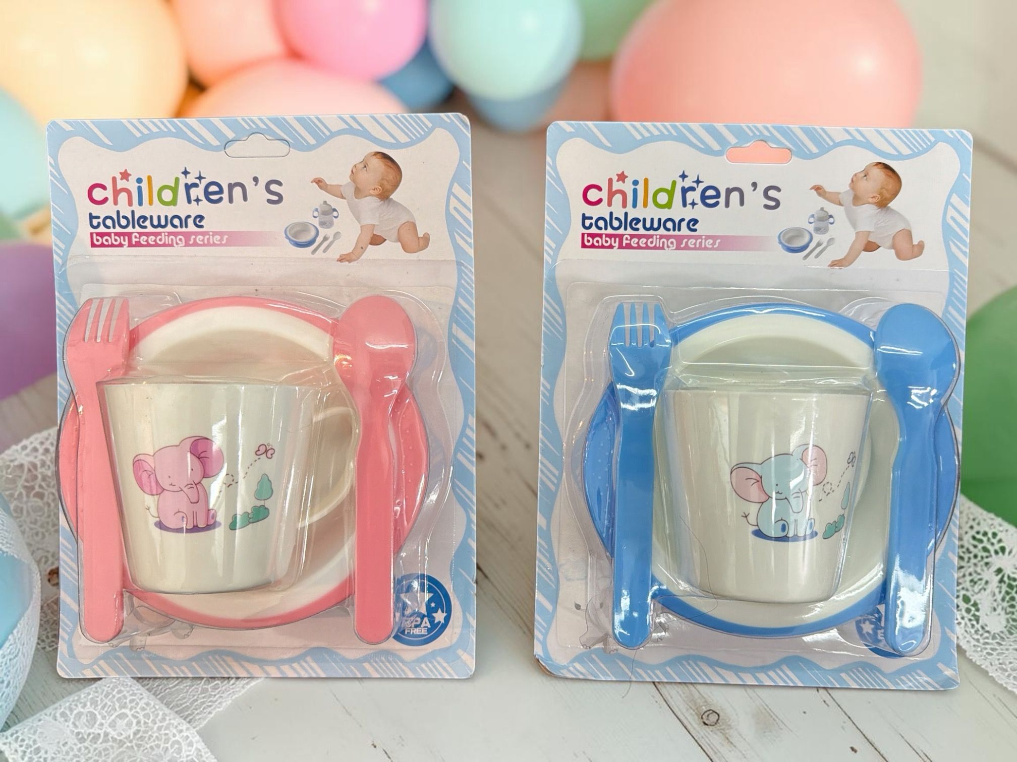 Set de 5 piezas bebes (taza, plato, boul y cubiertos)