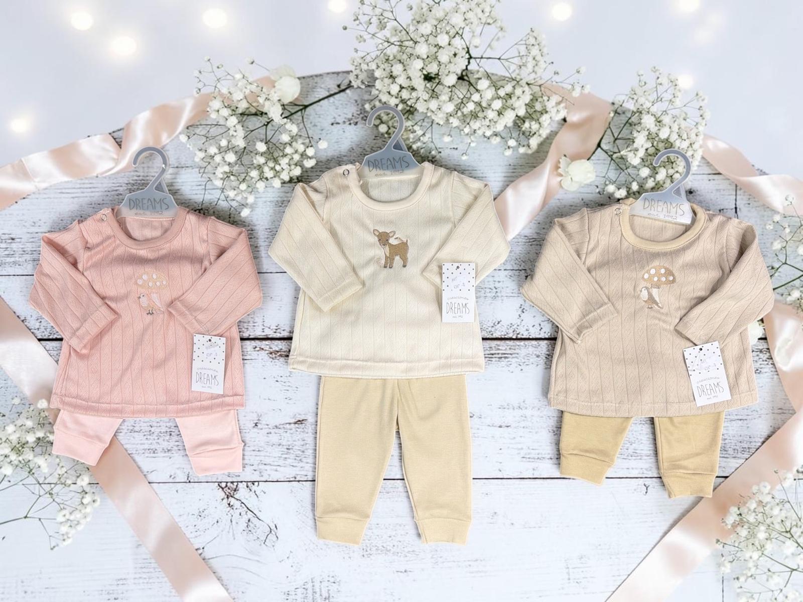 Conjunto Algodon Desagujado (Camiseta Y Pantalon) Dreams T.(6-9-12-18 meses) Art.469