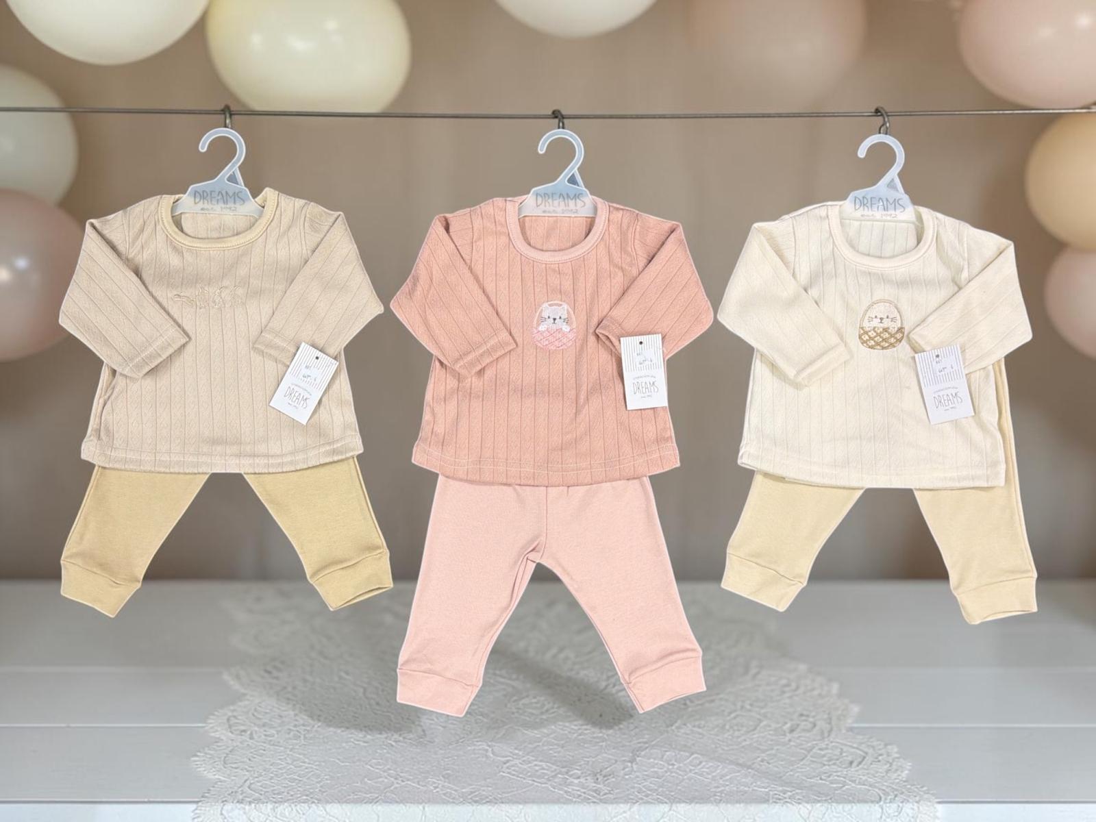 Conjunto Algodon Desagujado (Camiseta Y Pantalon) Mini Dreams T.(0 al 3) Art.434