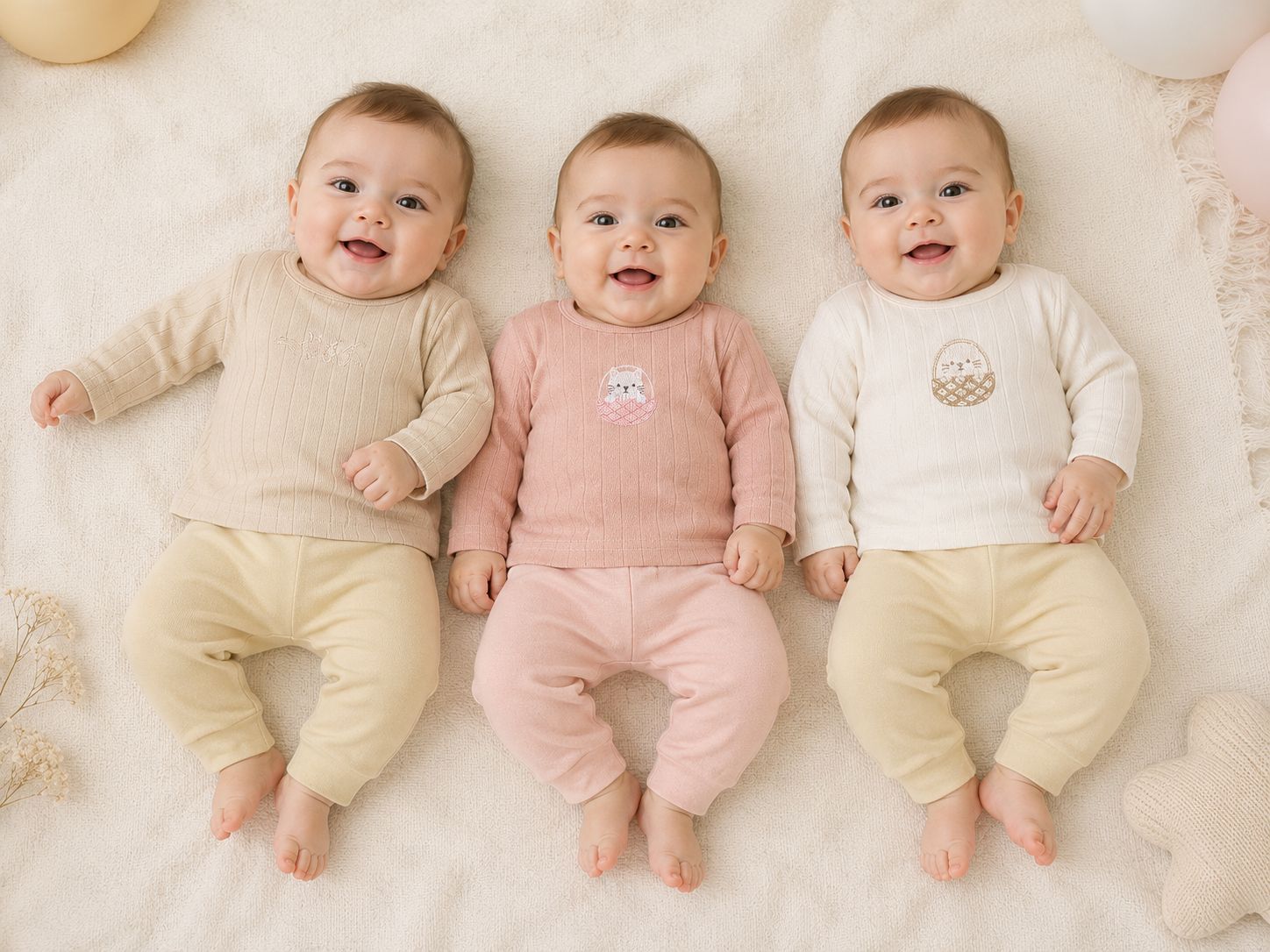 Conjunto Algodon Desagujado (Camiseta Y Pantalon) Mini Dreams T.(0 al 3) Art.434
