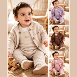 Conjunto Plush (Jardinero + Campera) T.(1 al 4) “Magali Babies”