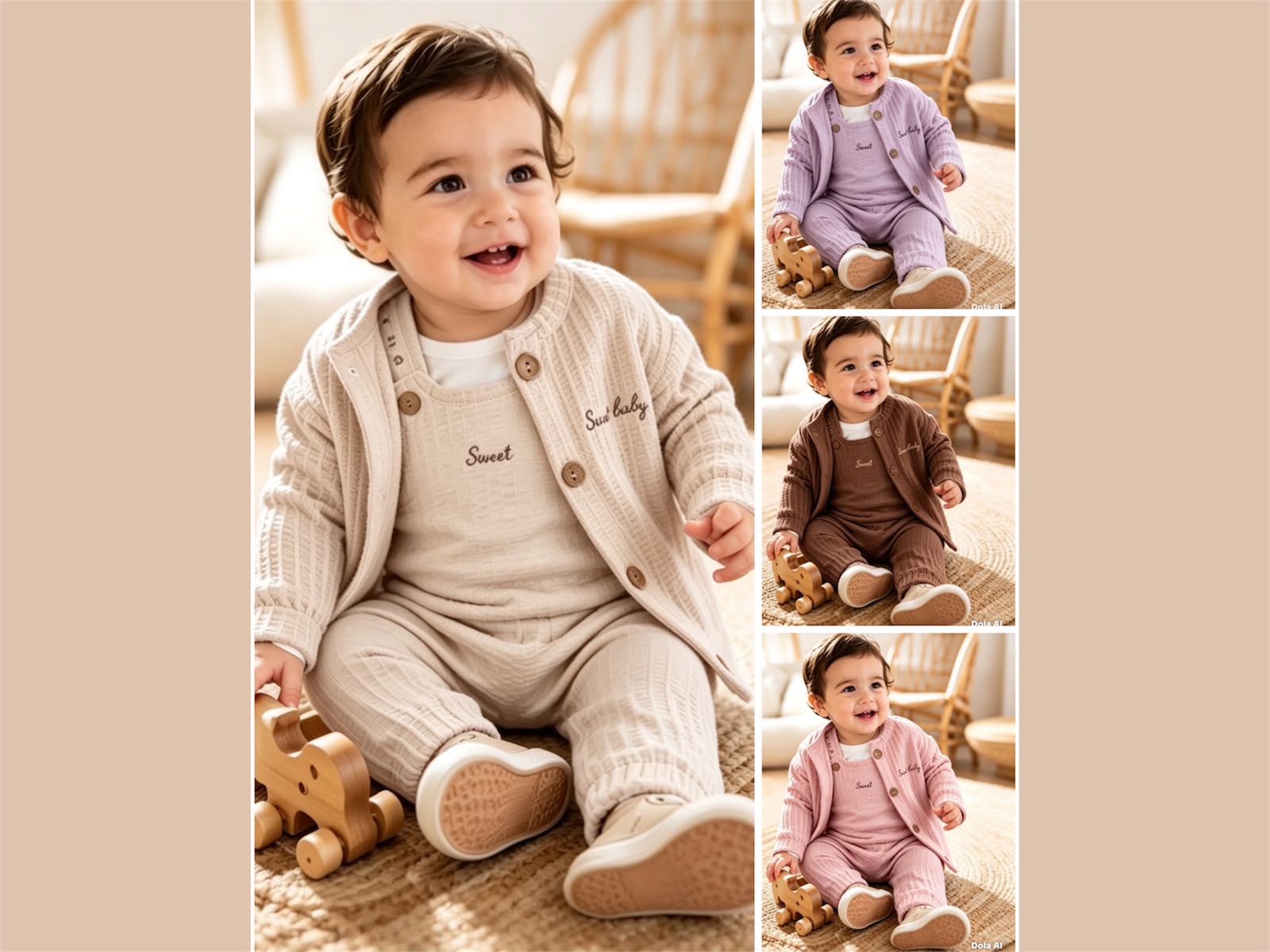 Conjunto Plush (Jardinero + Campera) T.(1 al 4) “Magali Babies”