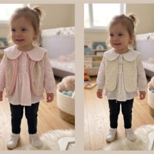 Conjunto 2 piezas (Blusa de linon + Chaleco Plush forrado en piel) “Esteban Babies” T.1 al 5
