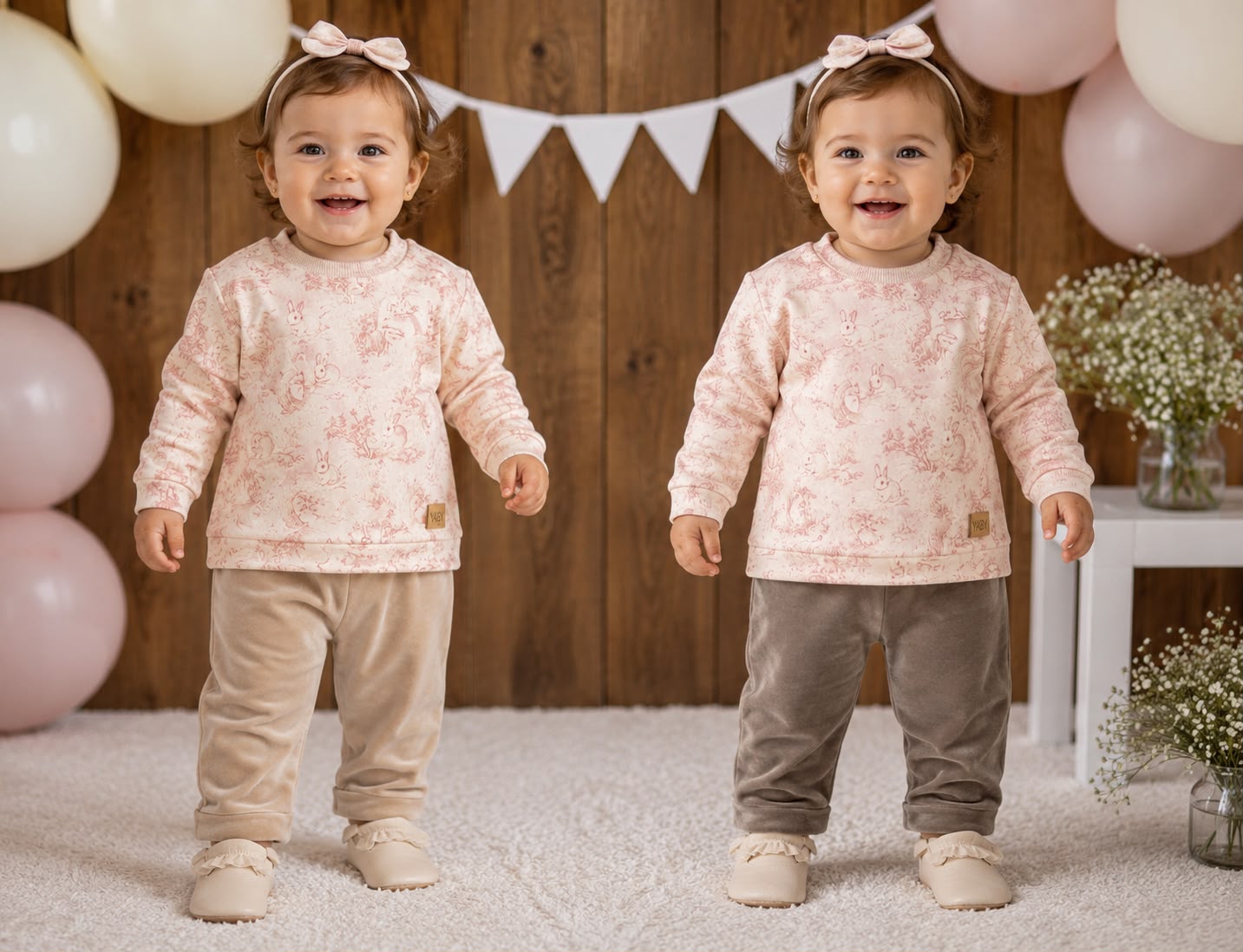 Conjunto Plush (Buzo Y Pantalon) Nena Yaby T.(9-12/12-18/24/36 Meses) Art.26611
