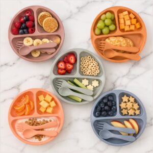 Plato Silicona Sopapa Con Cubiertos “Analia Babies” OFERTA