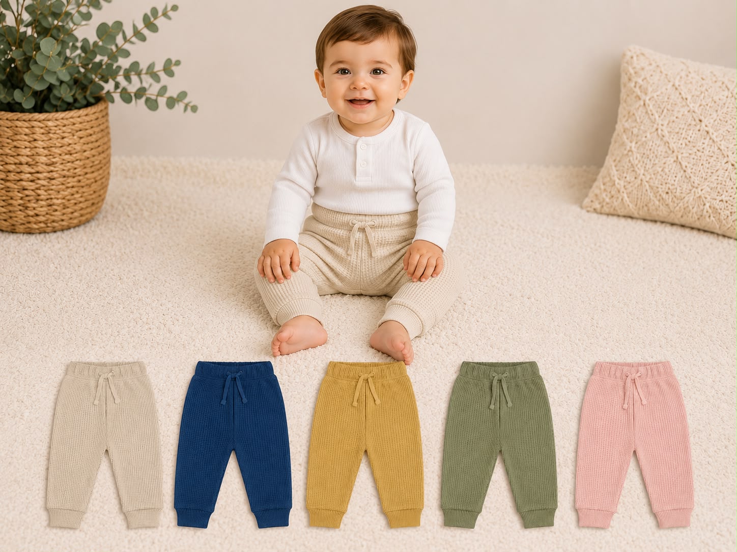 Pantalon Sin Pie “Waffle” Gamise T.(1 al 4)(Hasta los 2 años aprox) Art.31400