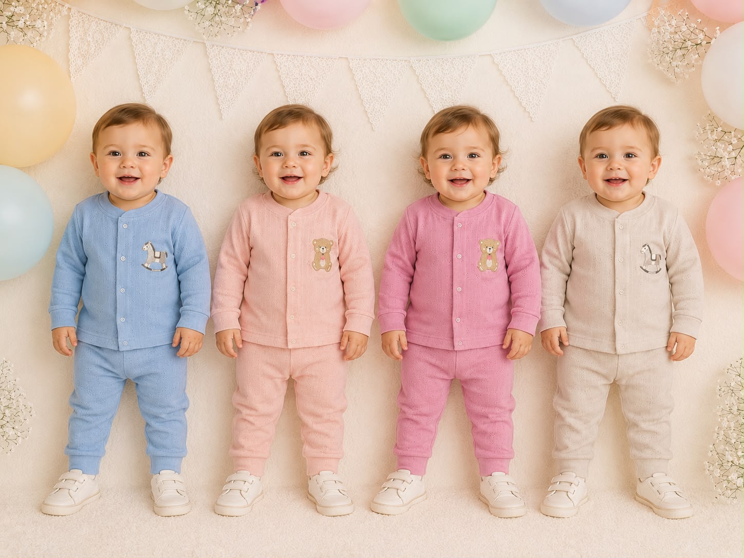 Conjunto Plush Darlon “Jaqcuard” (Saquito Y Pantalon) “Dreams” T.(6-9-12-18 meses) Art.467