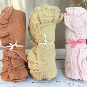 Manta “gasa baby cotton” con volados (1 x 0,75cm) Kelly Babies