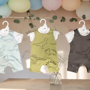 Jardinero estampado algodon rustico + Body “Big Bay” T.(RN/0-3/3-6/6-9/9-12 meses) Art.299