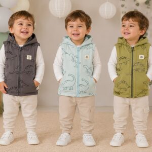 Chaleco con capucha estampado algodon rustico “Big Bay” T.(6-9/9-12/18/24/36 meses) Art.220