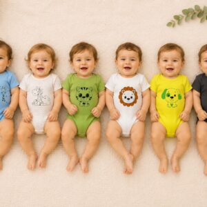 Bodys Manga Corta estampados “Carlos Babies” T.(4 al 6) Pack x 12 (Segunda Seleccion)