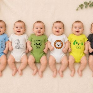 Bodys Manga Corta estampados “Carlos Babies” T.(0 al 3) Pack x 12 (Segunda Seleccion)