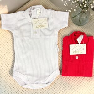 Body morley cuello mao con boton “Cheito” T.(0-1-3-6 meses) Art.7671