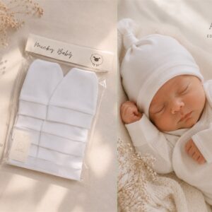 Gorro blanco con nudo “Micky baby” Art.608 Pack x 6
