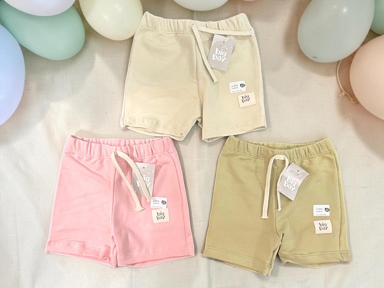 Short Algodon Rustico Liso Bebe “Big Bay” T.(6-9/9-12/12-18/24/36 meses) Art.579
