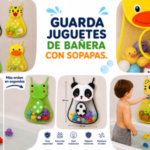 Organizador Guarda Juguetes con Sopapas de Bañera "Analia Bebes"