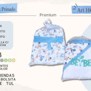 Ajuar 4 Piezas en Bolsa de Organza Beybe Talle Unico Art. 1601