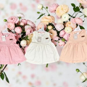 Vestido Liso Bambula “Big Bay” T.(6-9/9-12/18/24/36 Meses) Art.377