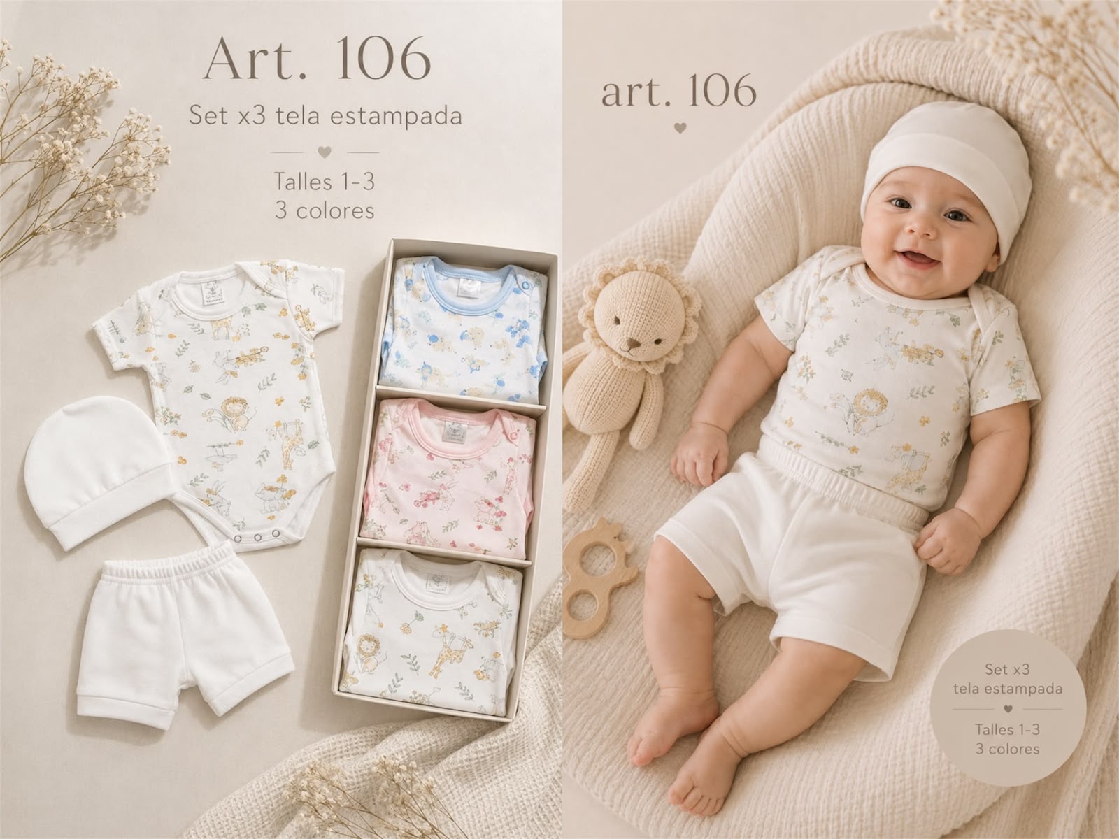 Set En Caja 3 Piezas Manga Corta Micky Baby T.(0-1-2) Art.106