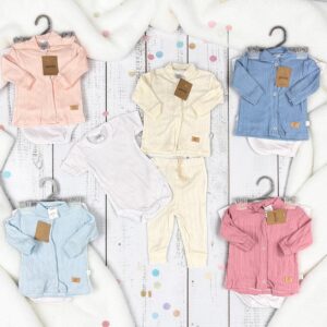 Conjunto 3 piezas Gamise (Saquito y Pantalon “Canale” + Body) T.(0-1-2) Art.27052