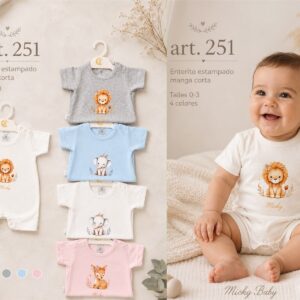 Entero Manga corta Micky Baby T.(0 al 3) Art.251