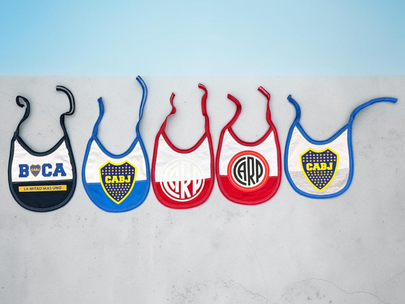 Babero Algodon “Boca-River” Pack x 6