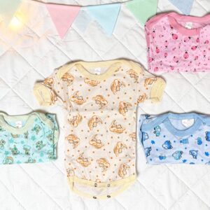 Body Manga Corta estampado cuello americano “Beybe” T.(1-2-3) Art.3509 Pack X 12