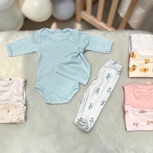 Conjunto Set 3 piezas (Body, Medio oso y gorro) Talle Unico “Pame babies” Surtido de colores