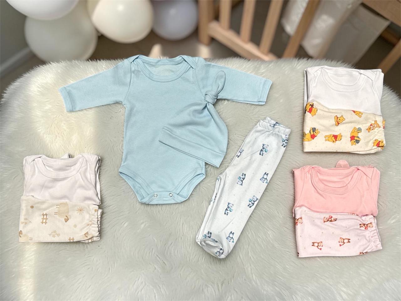 Conjunto Set 3 piezas (Body, Medio oso y gorro) Talle Unico “Pame babies” Surtido de colores