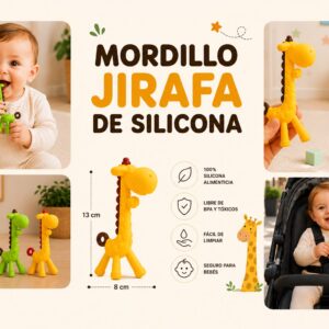 Mordillo Silicona Jirafa Libre BPA “Analia Babies” surtido de colores