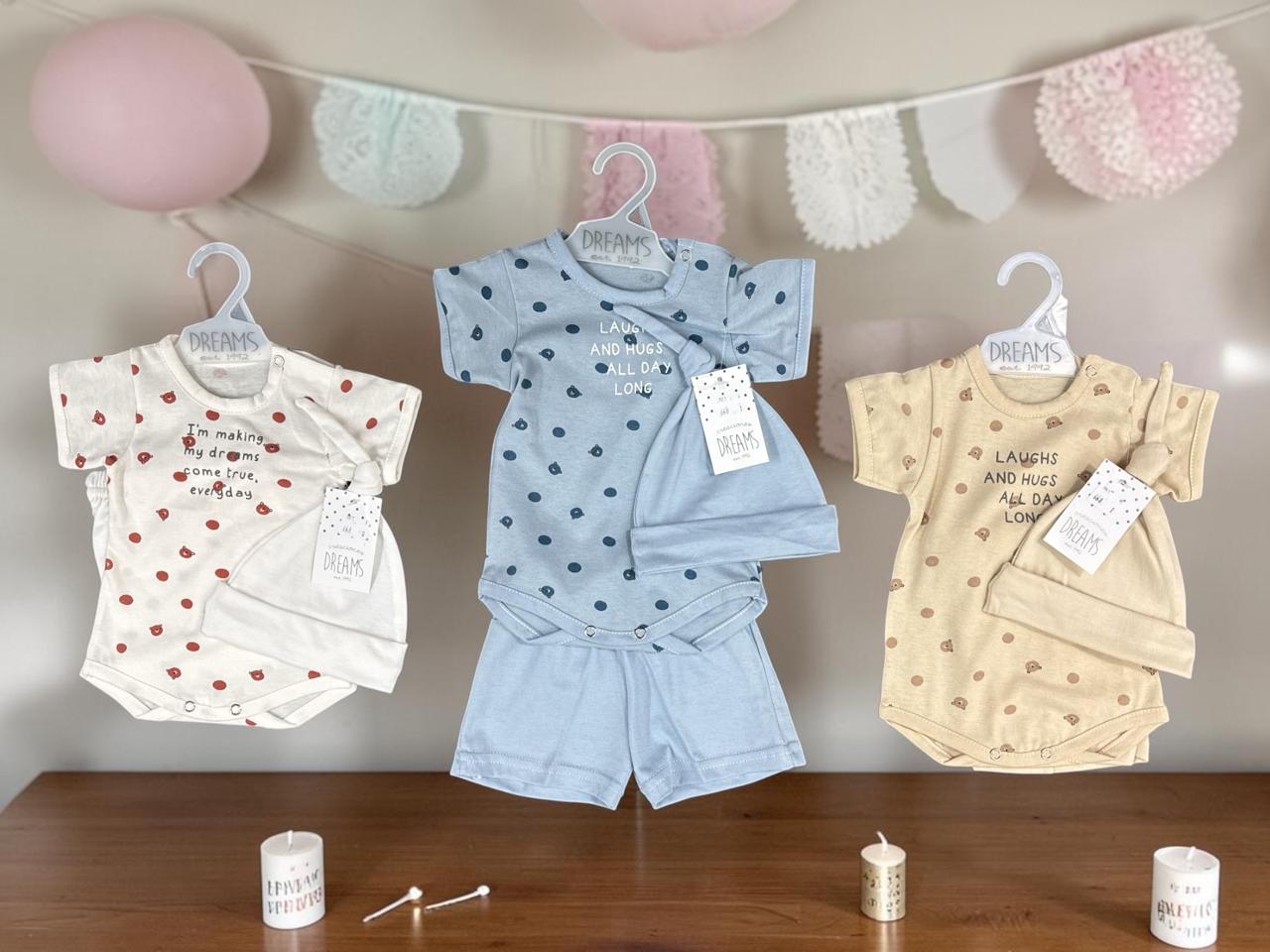 Conjunto de Body, Short y Gorro con Lunares Dreams T. (1 y 2) Art. 668 OFERTA PRETEMPORADA