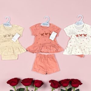 Conjunto Niña Estampado Mariposa Con Short Art. 941