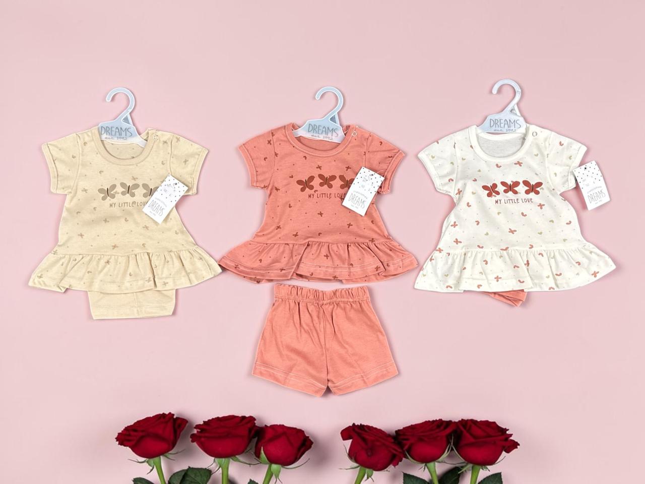 Conjunto Niña Estampado Mariposa Con Short Art. 941