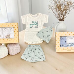 Set en Caja Dreams Body, Short y Gorro NENE T. (0 al 2) Art. 620 OFERTA PRETEMPORADA