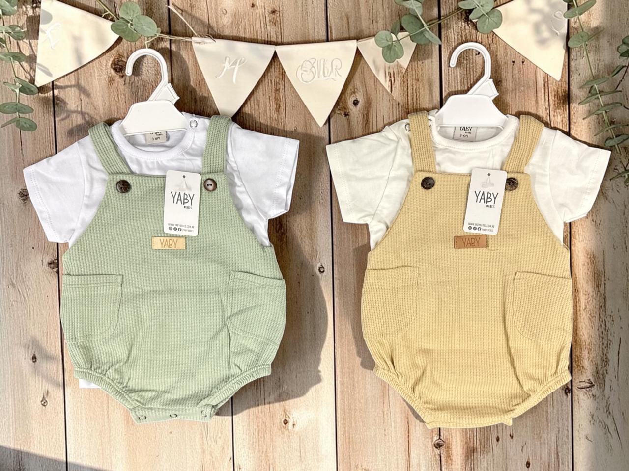 Jardinero Waffle con Remera de Algodon Yaby T. (3-6, 6-9, 9-12 y 12-18 meses) Art. 27001