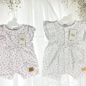 Enterito de Plumetti y Broderie Floreado Yaby T. (0-3, 3-6 y 6-9 meses) Art. 27018