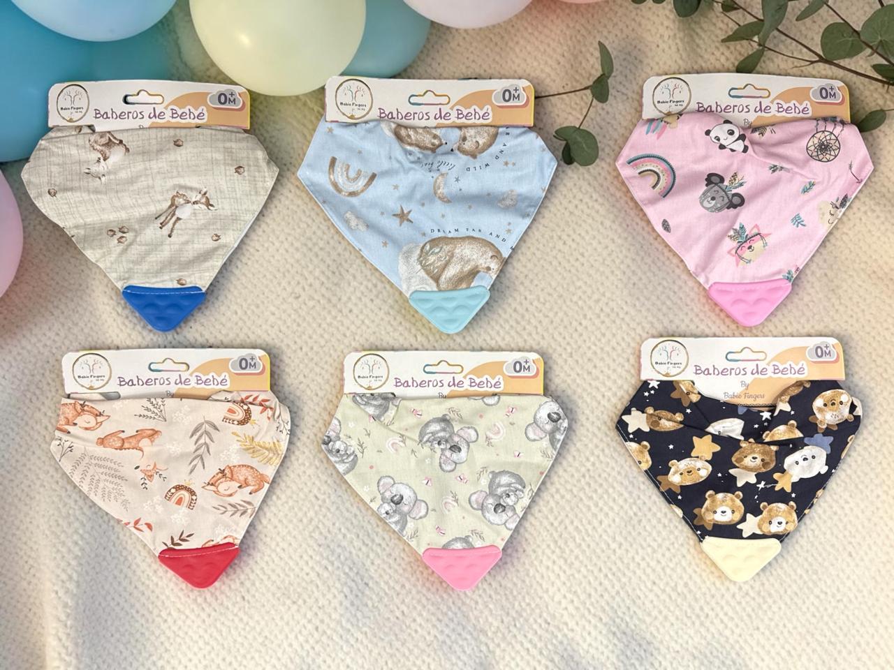 Bandana con Plastico y Mordillo "Pipi Babies" pack x 6