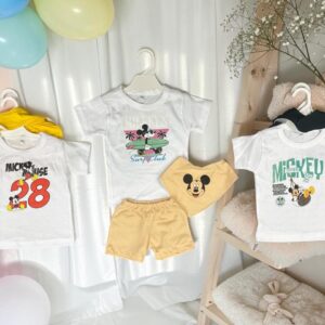 Conjunto Estampado de Mickey de Body, Short y Bandana Microbaby T (1 al 5) Art. 3151