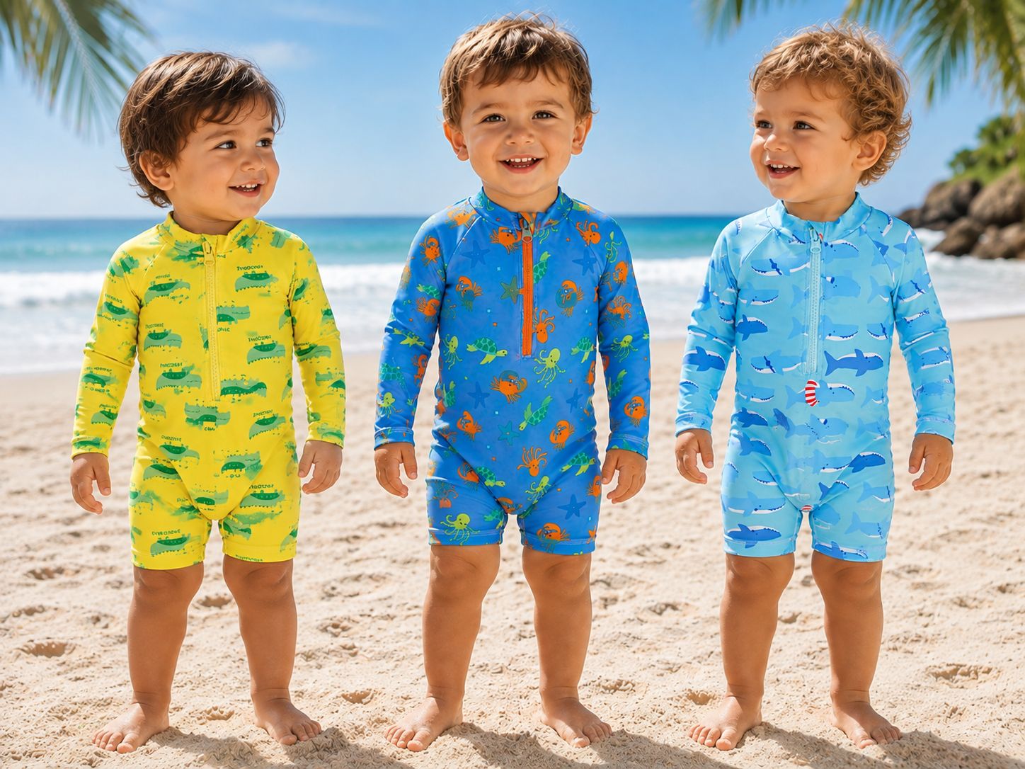Enterito UV Big Bay Estampado Varon Talle (6 a 9, 9 a 12, 18, 24 y 36 meses) Art.14