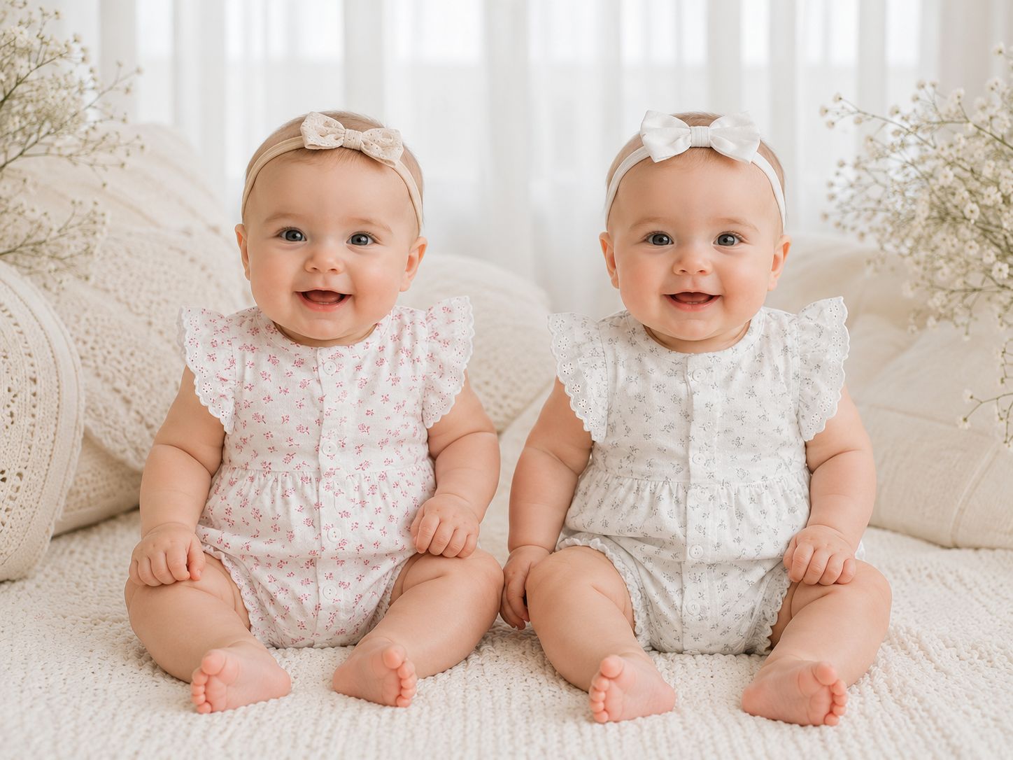 Entero de Plumeti y Broderie Floreado "Yaby" T. (0-3/3-6/6-9 meses) Art.27018