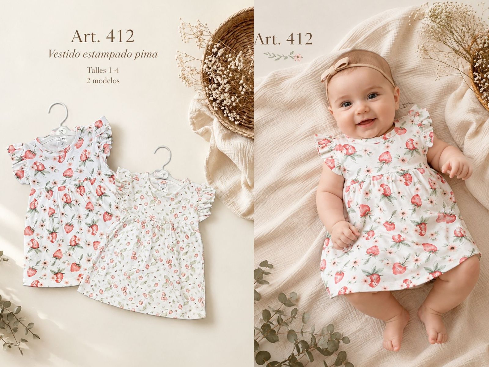 Vestido estampado Pima “Micky Baby” T.(1 al 4) Art.412