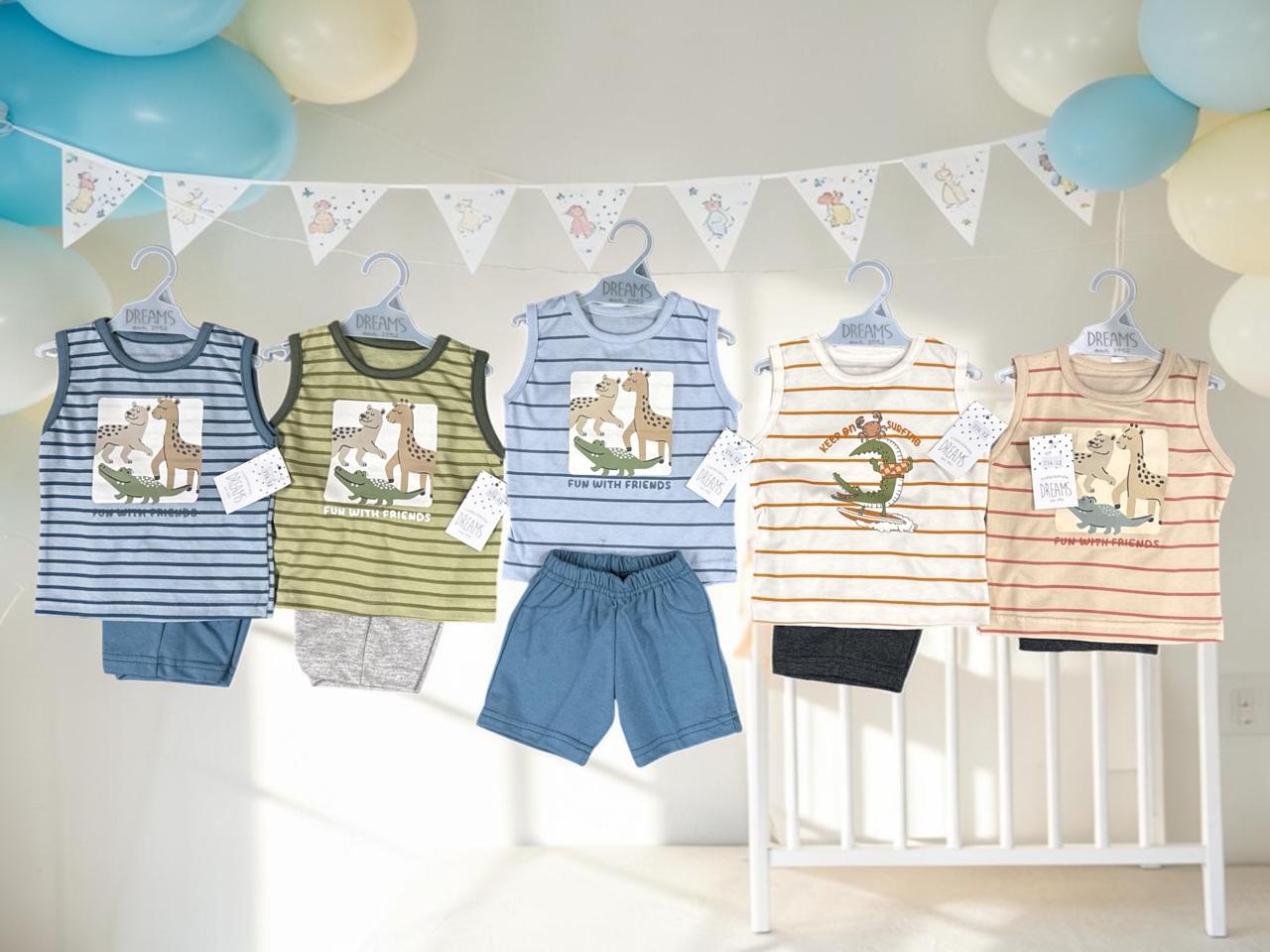 Conjunto Algodon Sin Manga Rayado Mini Dreams T.(6-9-12-18 meses) Art.774