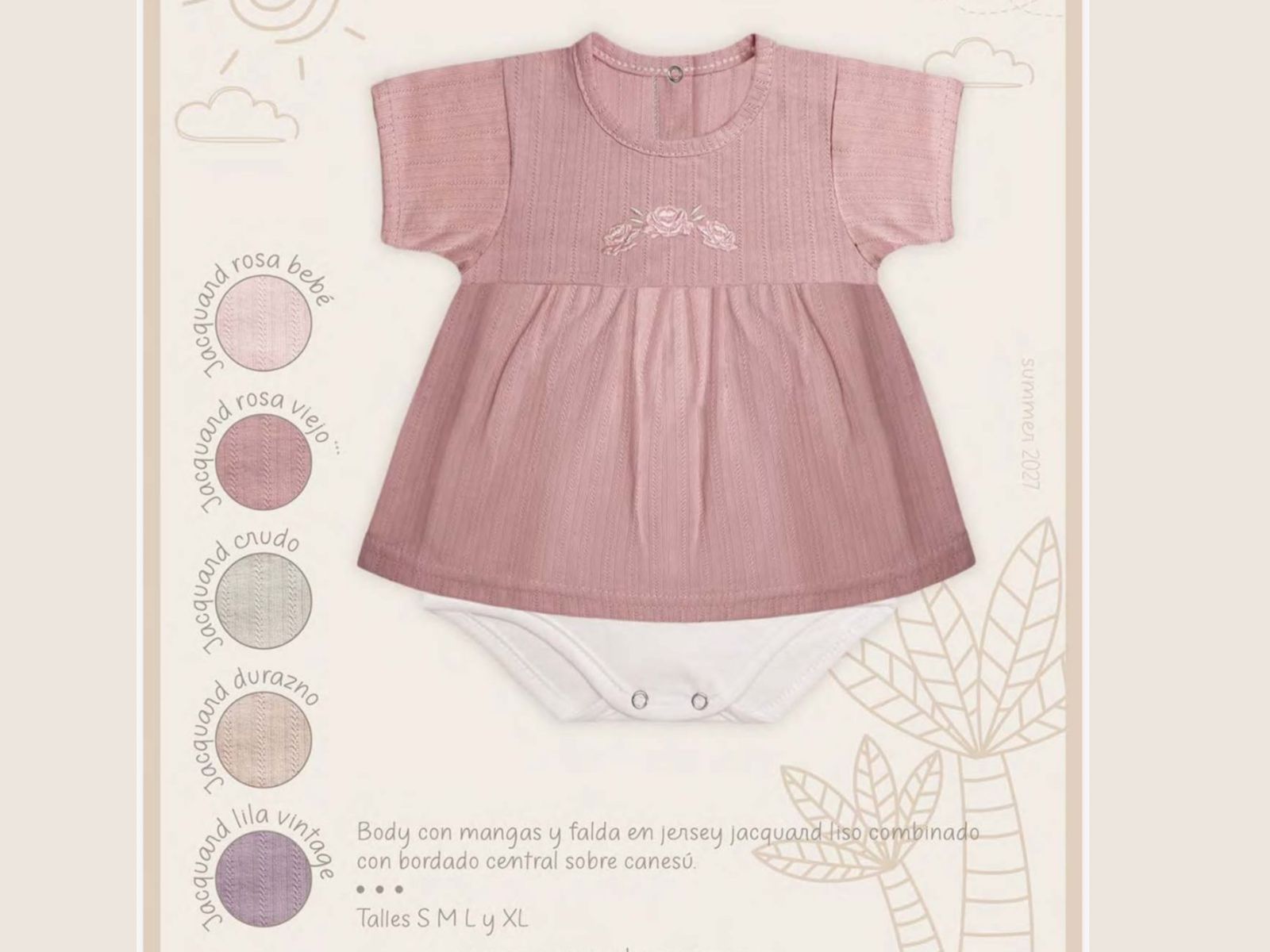 Body vestido Algodon Labrado Mini Dreams T.(S-M-L-XL) Art.701