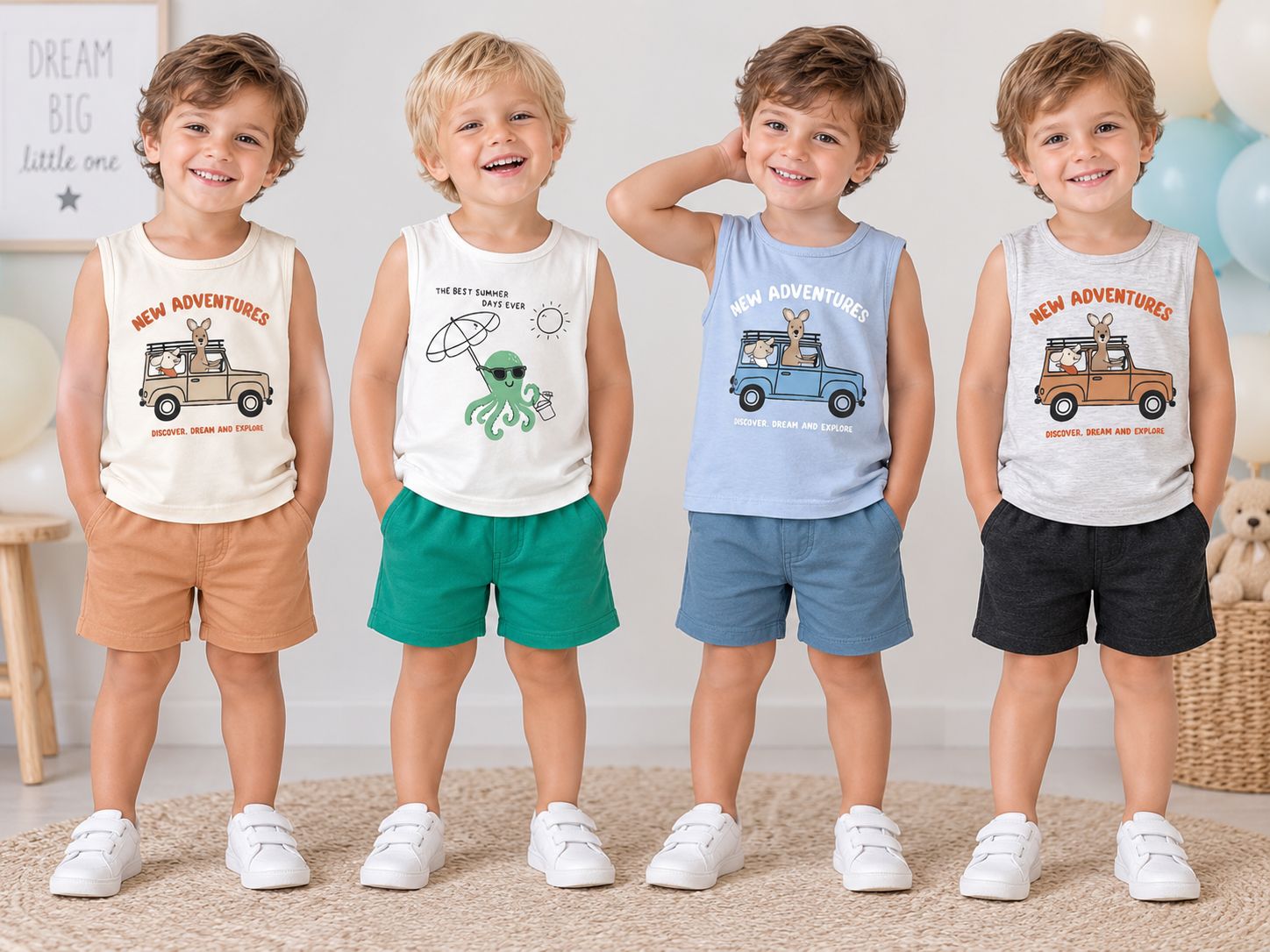 Conjunto Algodon Sin Manga con estampa Dreams T.(1 al 5)(Hasta los 3 años) Art.794