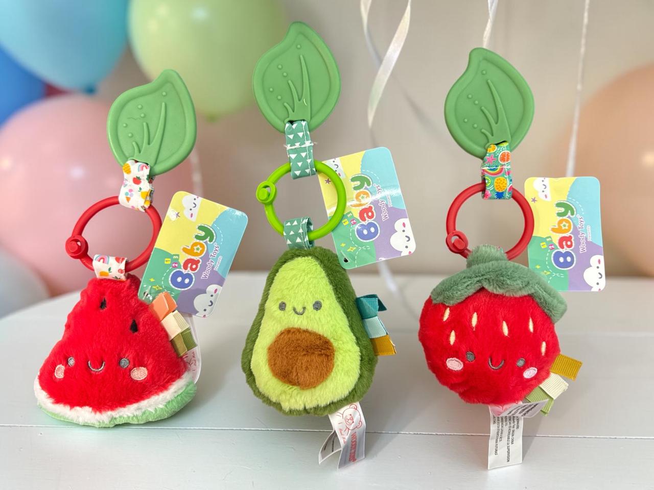 Peluche Sonajero “Fruta” con colgante y mordillo “Woody Toys” Art.8937