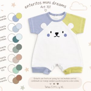 Entero Algodon Bordado Mini Dreams T.(S-M-L-XL) Art.707