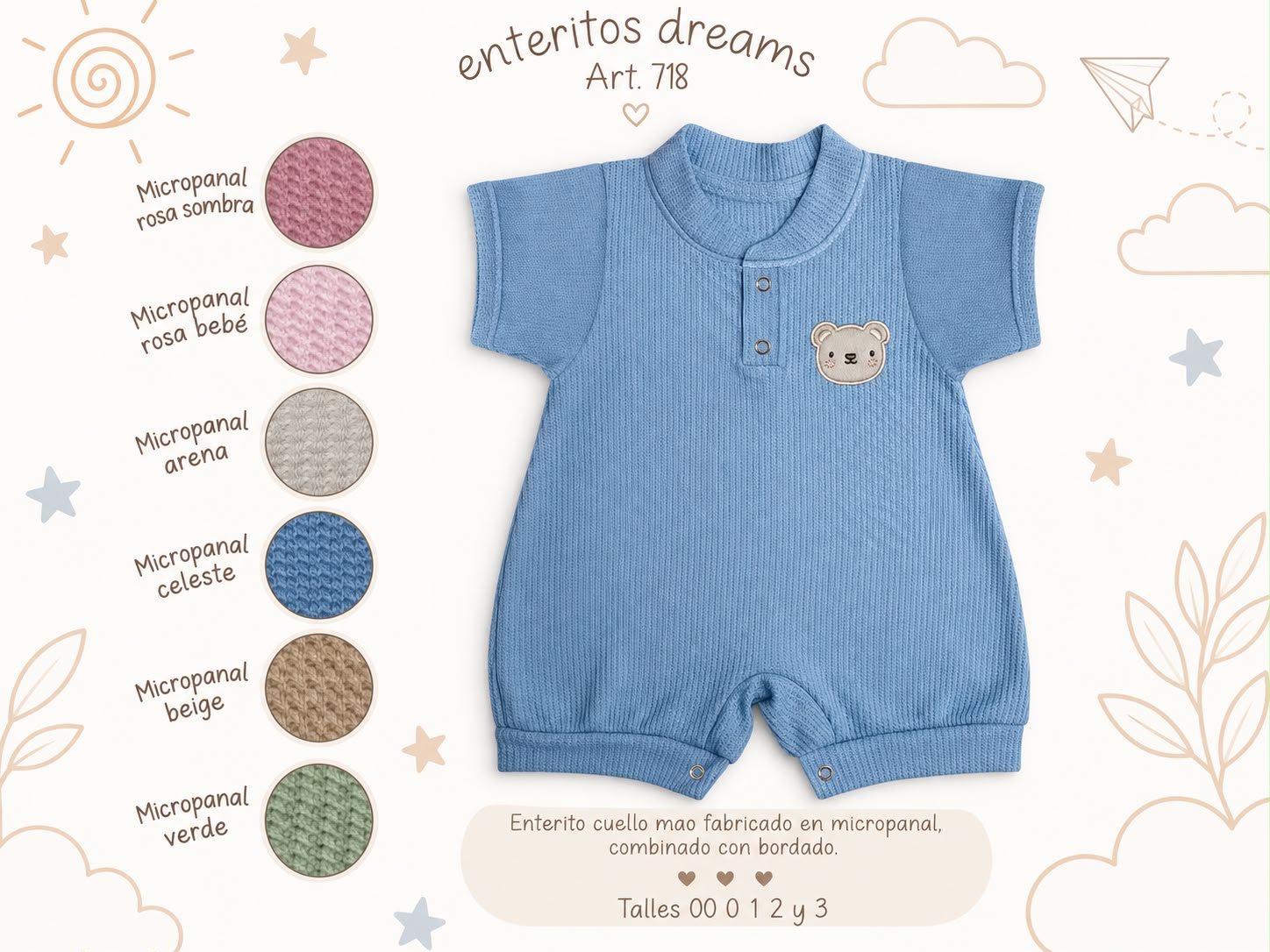 Entero Cuello Mao “Micropanal” Dreams T.(00 al 3) Art.718
