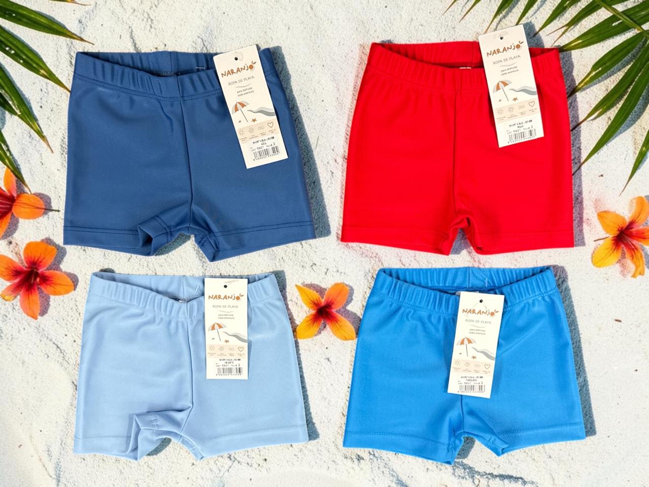Short De Baño UV Liso BEBE “Naranjo” T.(2 al 6)(Hasta 3 años aprox) Art.5921 (En bolsa ziploc)